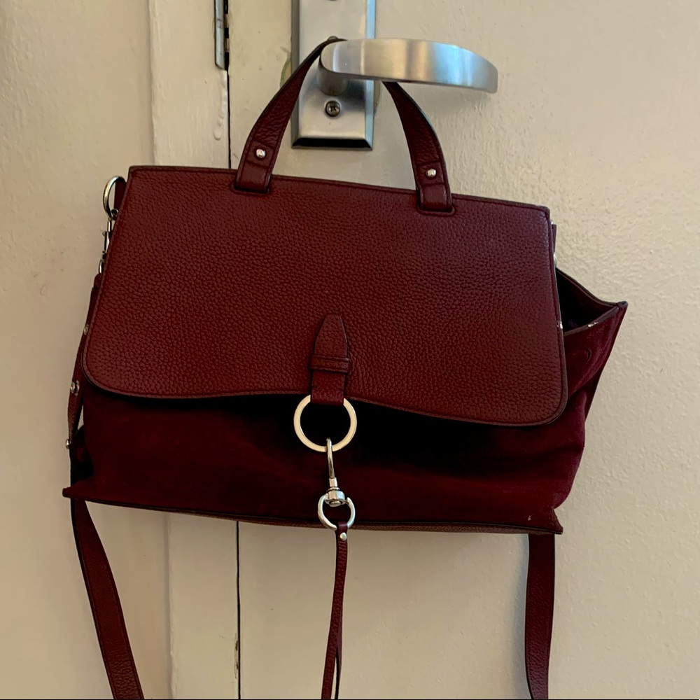 Rebecca Minkoff Suede-Trimmed Shoulder Bag